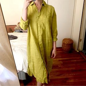 Zara Linen-Blend Shirt Dress